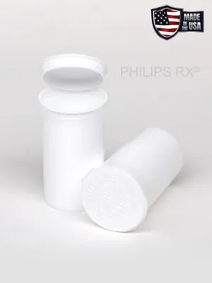 Philips RX 13 Dram Pop Top Vial - Child Resistant - Opaque White - (315 Count Per Box)